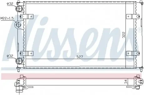 Радиатор охлаждения SEAT, VW NISSENS 639951