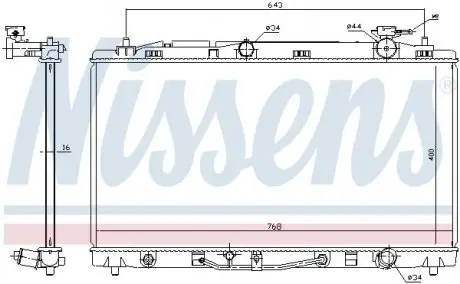 Радиатор охлаждения TOYOTA CAMRY (XV4) (07-) 3.5 i V6 NISSENS 646812