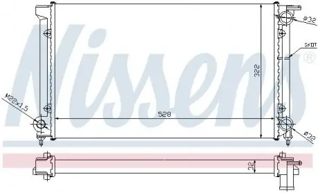 Радиатор охлаждения SEAT, VW NISSENS 651511