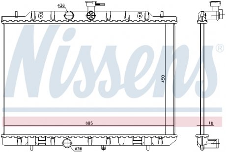 Радіатор охлождения NISSAN X-TRAIL (T31) (07-) NISSENS 67365