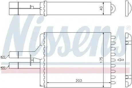 Радиатор системи отопление салона NISSENS 72656