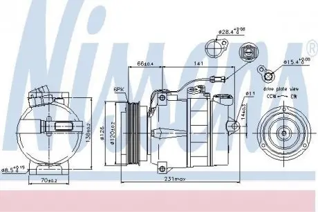 Компресор кондиціонера AUDI, SKODA, VW NISSENS 89054