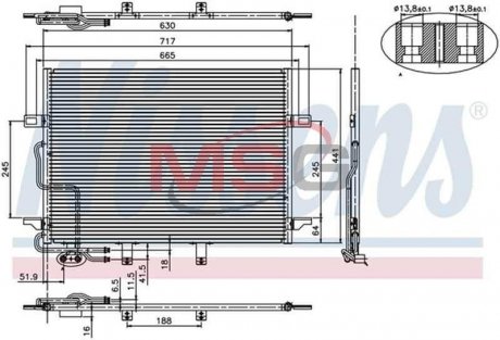 Конденсатор кондиционера MERCEDES E-CLASS W211 (02-) NISSENS 94614