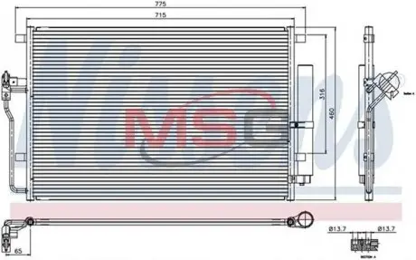Конденсатор кондиціонера MERCEDES, VW NISSENS 94917