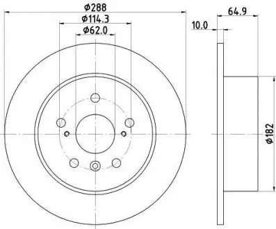 Диск гальмівний задний Toyota Camry 2.0, 2.4, 3.0 (93-06) NISSHINBO ND1001K