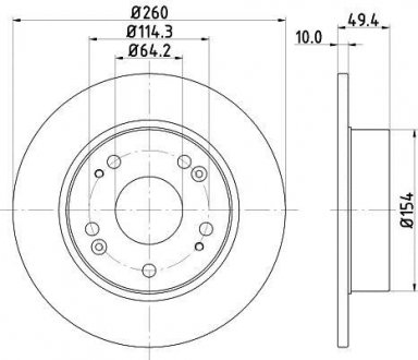 Диск тормозной задний Honda Accord 2.0, 2.2, 2.4 (03-08) NISSHINBO ND8004K