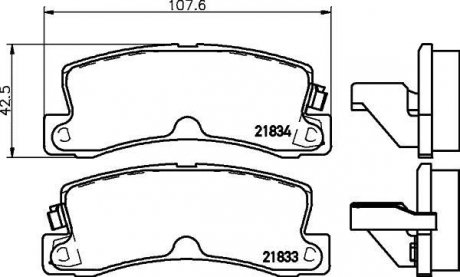 Тормозные колодки TOYOTA Camry/Carina E/Avensis/Corolla -01 NISSHINBO NP1011 (фото 1)