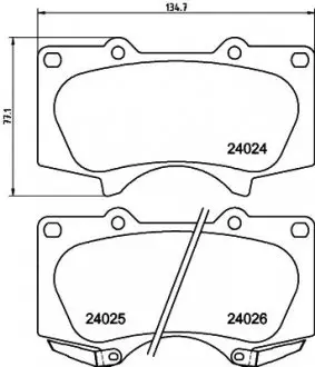 Тормозные колодки MITSUBISHI/TOYOTA Pajero/Land Cruiser "F "96>> NISSHINBO NP1012SC