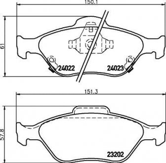 Тормозные колодки TOYOTA Yaris "F" 05>> NISSHINBO NP1129