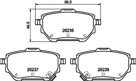 Тормозные колодки TOYOTA Corolla E21"F"19>> NISSHINBO NP1141 (фото 1)