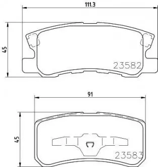 Тормозные колодки CITROEN/DODGE/HYUNDAI/JEEP/MITSUBISHI/PEUGEOT "R" 90>> NISSHINBO NP3004