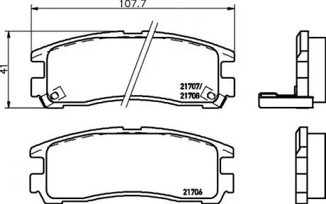 Тормозные колодки MITSUBISHI Galant "R" 92-04 NISSHINBO NP3013