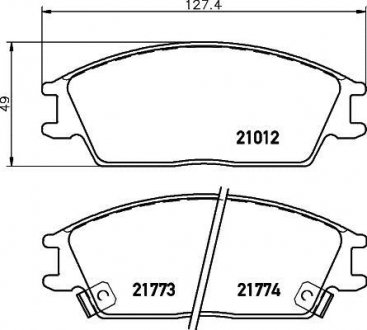 Колодки тормозные дисковые передние Hyundai Accent 1.3, 1.5 (94-00) NISSHINBO NP6000 (фото 1)