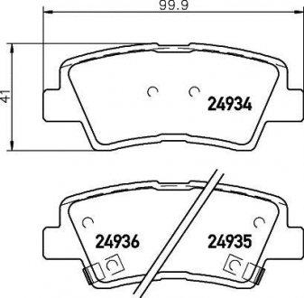 Гальмівні колодки HYUNDAI Sonata V \'\'2,0-3,3 \'\'04-10 NISSHINBO NP6022 (фото 1)