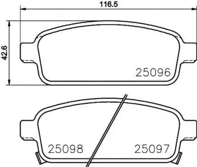 Тормозные колодки CHEVROLET/OPEL Cruze/Orlando/Astra J"R"09>> NISSHINBO NP6055