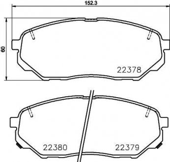 Тормозные колодки HYUNDAI/KIA Santa Fe/Sorento "F "15>> NISSHINBO NP6098 (фото 1)