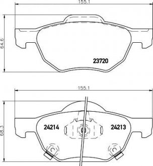 Колодки гальмівні дискові передні Honda Accord VII 2.0, 2.4 (03-08) NISSHINBO NP8030 (фото 1)