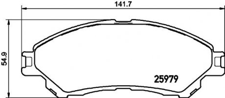 Тормозные колодки дисковые SUZUKI SX4 S-Cross/Vitara''F'1,4-1,6'13>> NISSHINBO NP9022 (фото 1)