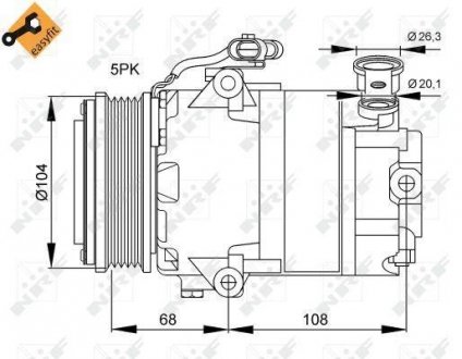 Компресор кондиціонера Opel Astra G1.6/1.8 16V 98-05 NRF 32082 (фото 1)