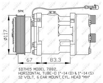 Компресор кондиціонера Citroen Jumper/Fiat Ducato/Peugeot Boxer 2.5D/TD/TDI 94-02/2.8HDI 00- NRF 32779