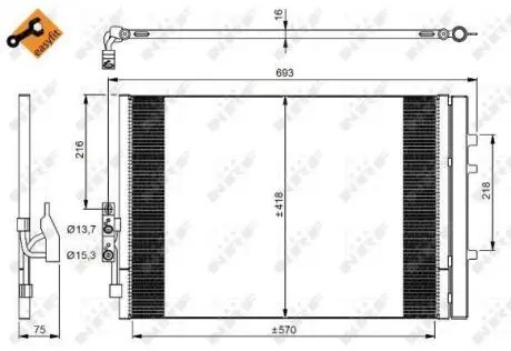 Радіатор кондиціонера NRF 350035