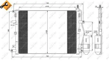 Радіатор кондиціонера NRF 35876