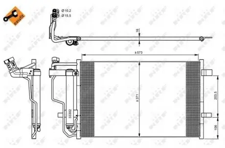 Радіатор кондиціонера Mazda 3 1.6-2.0MZR/2.3MPS T 08-14 NRF 35922