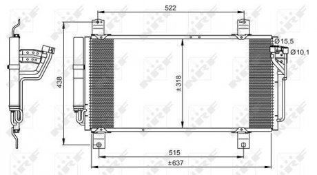 Радіатор кондиціонера Mazda 6 1.8-2.5 07-13 NRF 35949 (фото 1)