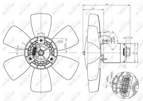 Вентилятор радиатора кондиционера VW Caddy II/Golf II-III/Passat 1.0D-2.0 80-02 NRF 47429