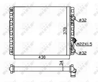 Радиатор охлаждения VW Lupo/Polo 1.0-1.9 94-01/Seat Arosa 1.0-1.7 97-04 NRF 509519