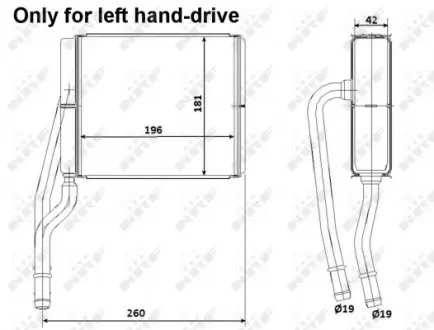 Радиатор печки Ford Transit Connect 1.4-2.0 98- NRF 53206