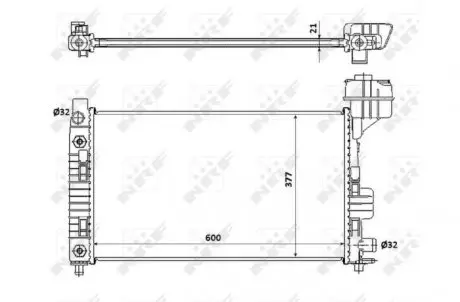 Радіатор охолодження MB A-Class (W168) 97-04 (M166) NRF 54718