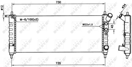 Радіатор охолодження Opel Corsa B 1.0/1.2 i 12V 96-00 NRF 58154 (фото 1)