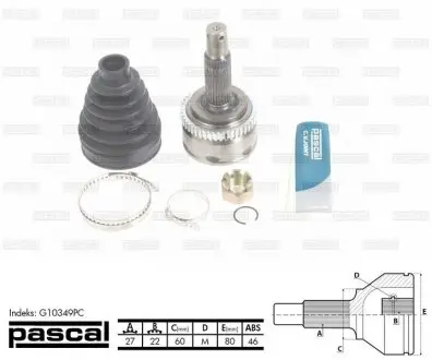 Шарнір привідного валу PASCAL G10349PC
