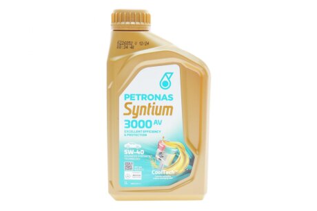 Олива 5W40 SYNTIUM 3000 AV (1L) (VW 505.00/505.01/MB 229.51/RN0700/RN0710)(API SN) (ACEA C3) PETRONAS 70179E18EU