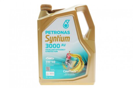 Олива 5W40 SYNTIUM 3000 AV (5L) (VW 505.00/505.01/MB 229.51/RN0700/RN0710) (API SN) (ACEA C3) PETRONAS 70179M12EU