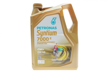 Масло 0W40 SYNTIUM 7000 E (5L) (MB 229.5/MB 229.3/VW 502.00/505.00/LL-01/RN0710/Ford WSS-M2C937-A) PETRONAS 70722M12EU (фото 1)