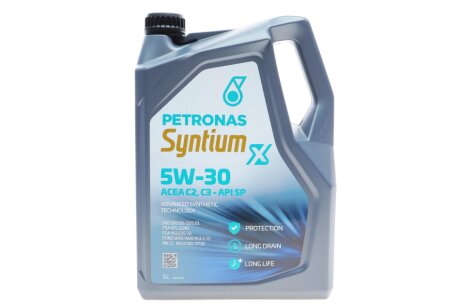 Масло 5W30 SYNTIUM X (5L) (FORD WSS-M2C913-C/FORD WSS-M2C913-D/VW 505.00/505.01) PETRONAS 70982M12EU