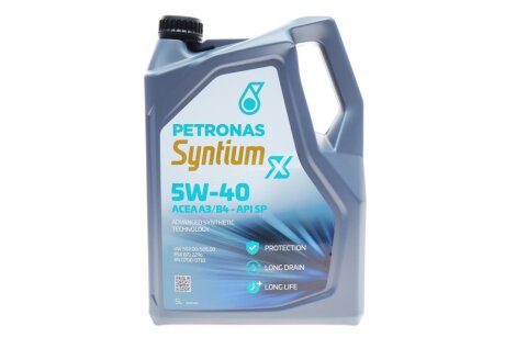 Масло 5W40 SYNTIUM X (5L) (VW502 00/505 00/RN0700/0710/PSA 2296) PETRONAS 70983M12EU