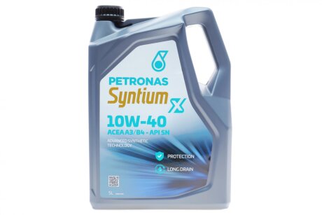 Масло 10W40 SYNTIUM X (5L) (ACEA A3/B4) (API SN) PETRONAS 70984M12EU