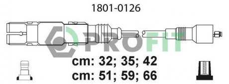 Комплект кабелів високовольтних PROFIT 1801-0126 (фото 1)