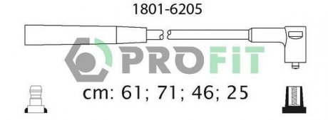 Комплект кабелів високовольтних PROFIT 1801-6205