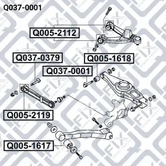 Болт розвальний задньої підвіски Q-fix Q037-0001