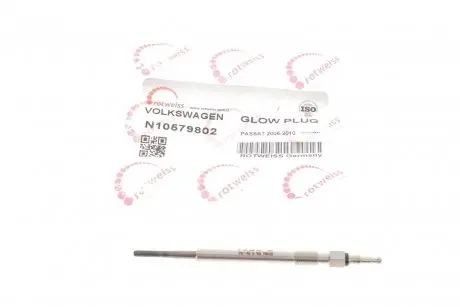 Свеча накаливания VW Caddy III 2.0SDI/TDI 04- (внутри OE VAG) ROTWEISS N10579802