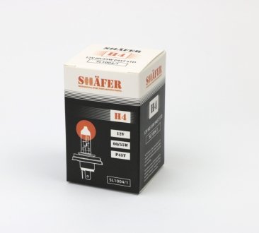 Лампа галогенова H4 12V 60/55W P45T (картонна упаковка 1шт) SHAFER SL10041