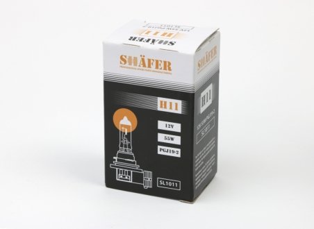 Лампа галогенова H11 12V 55W PGJ19-2 (картонна упаковка 1шт) SHAFER SL1011 (фото 1)