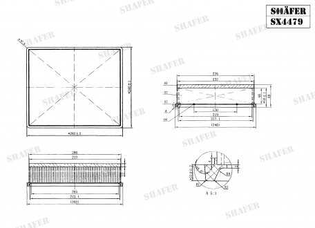 Фільтр повітряний VW Crafter 2.0D (16-), Man Tge (17-), (з передфільтром) SHAFER SX4479 (фото 1)