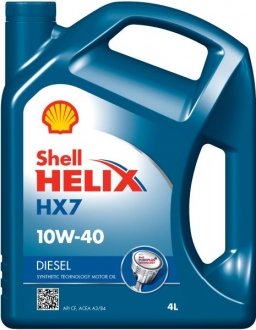 Масло моторное Helix Diesel HX7 SAE 10W-40 (Канистра 4л) SHELL 550046310