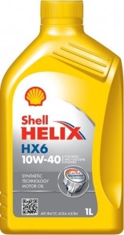Олива для двигуна HELIX HX6 10W40 1L SHELL HELIXHX610W401L