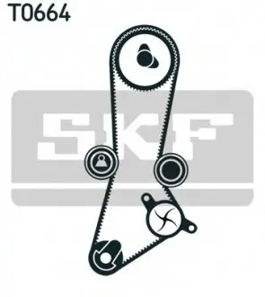 Комплект ГРМ + помпа Hyundai Accent/Santa Fe/Kia Sportage 1.5D/2.0D 01- (28x123z) SKF VKMC956601 (фото 1)